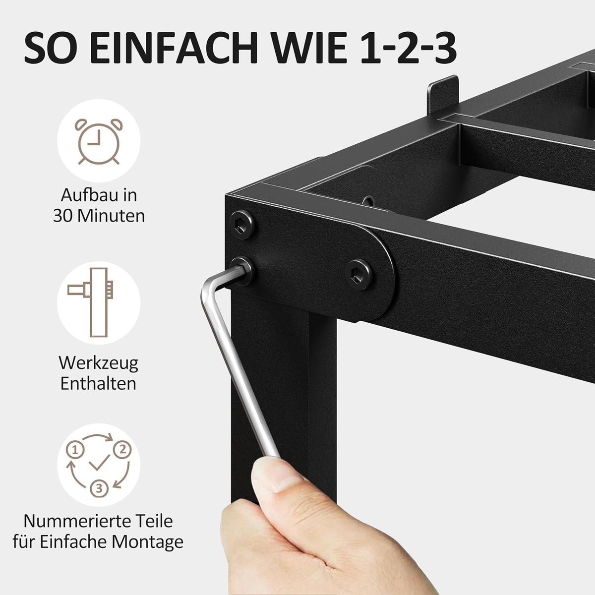 Yaheetech bedframe van metaal - Inclusief lattenbodem - 160 x 200 cm - Zwart