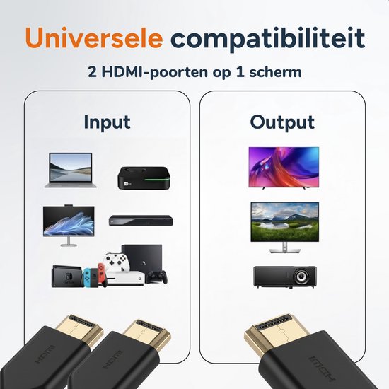 Skoov HDMI Switch 2 in 1 uit - Plug & Play - Dolby / 3D - Splitter - 4K - 60HZ - Premium - Universeel - Game - TV - Extender - Accessoires