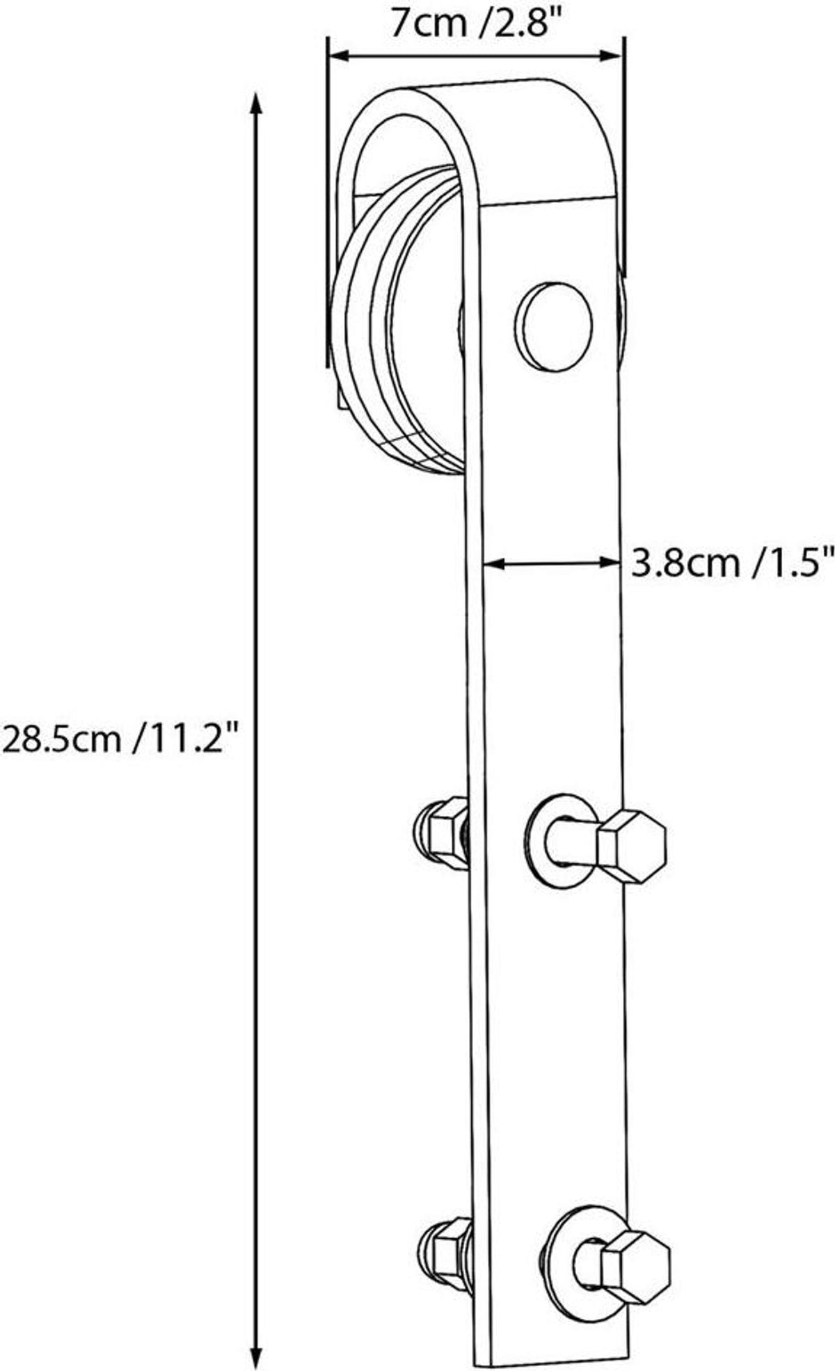 Yaheetech Schuifdeur Railsysteem - 200 cm - Zwart - Compleet Beslag voor Houten Schuifdeur tot 100 kg