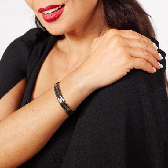 Laura Ferini Dames Armband Strati Zilver - Zilverkleurige Bangle - 18K Witgoud Verguld - Sieraad - Accessoires - Sieraden - Dames Armbandje