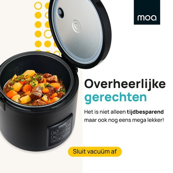 MOA Multicooker - 5L - 700W - rijstcooker - Slowcooker - Zwart - MC10DB