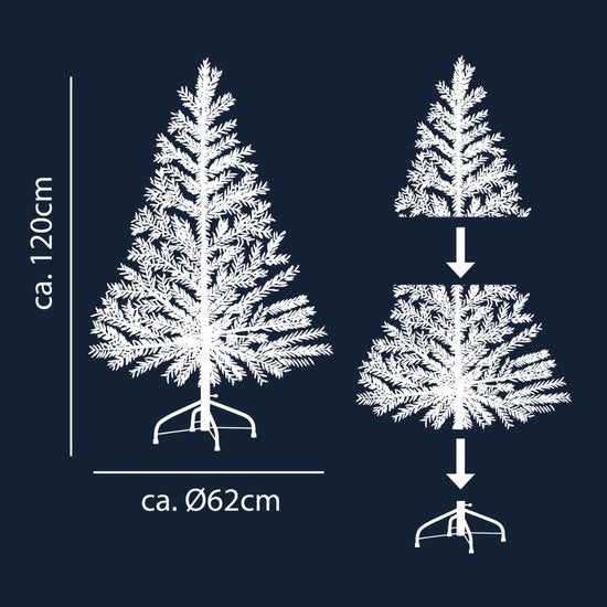 Arti Casa Kunstkerstboom 120 cm – Kerstboom Inclusief Standaard – Binnenboom Ø62 cm – Groen