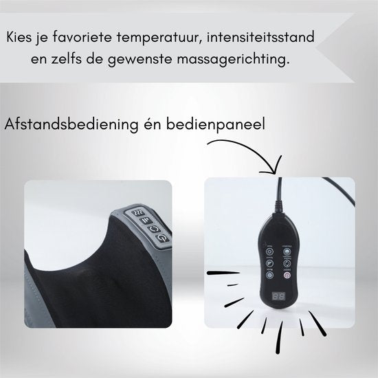 Caryota Shiatsu Massagestoel - Massage Apparaat - Massagekussen met Infrarood Warmte - 2-delig - Been