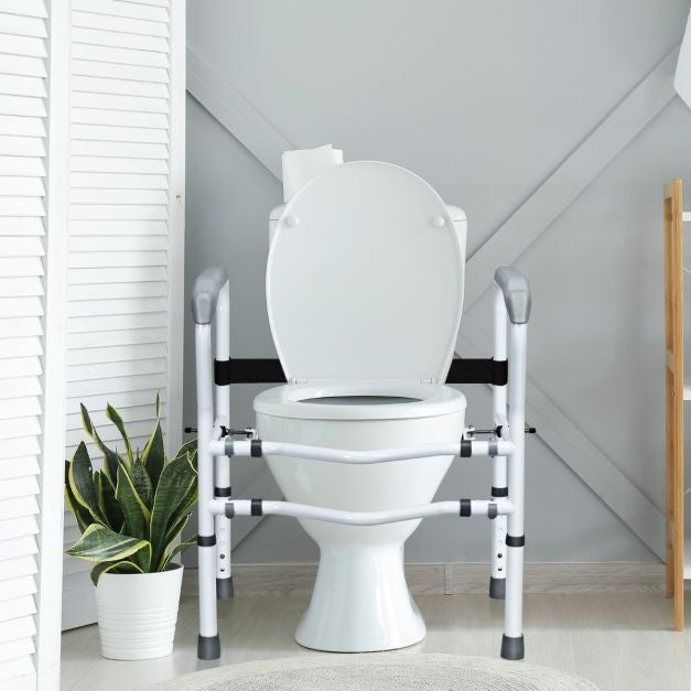 Coast Opstahulp Toilet - in Hoogte Verstelbaar - WC-Steunhulp met Armleuningen - Zonder Boren - Antislip - WC-Handgreep - 48 x 65 x 84 cm