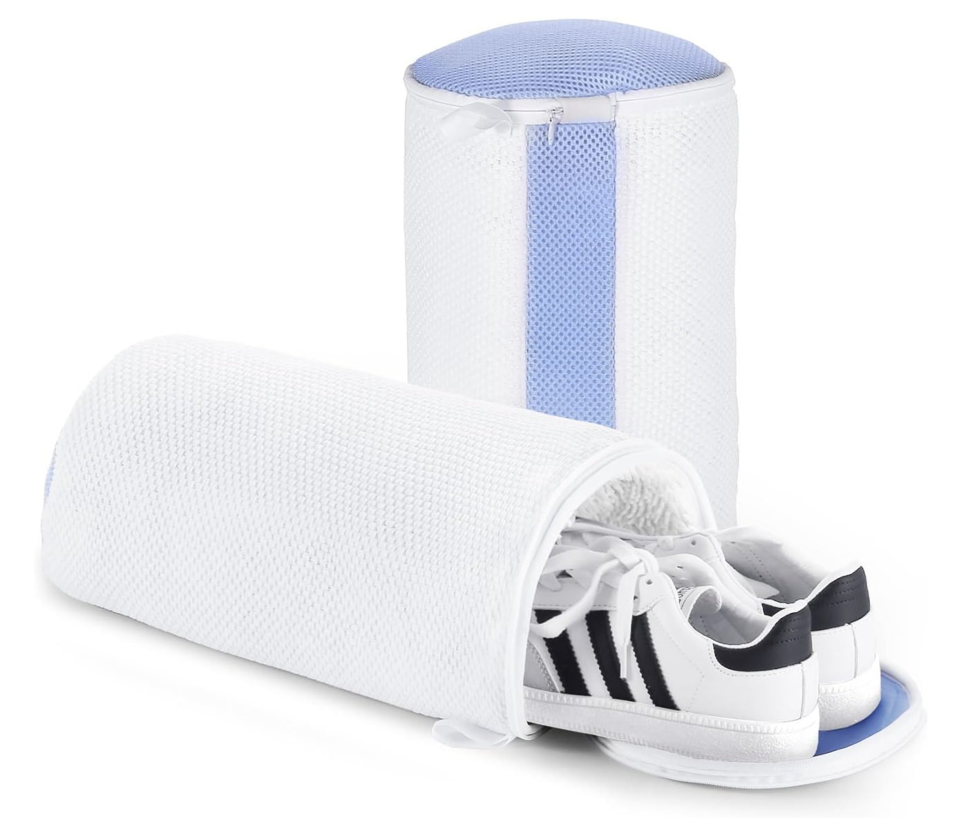 Teletrogy Schoenwaszak Met Chenille Microvezels – 2 Vakken – Verborgen Rits – 32 x 18 cm – Wit