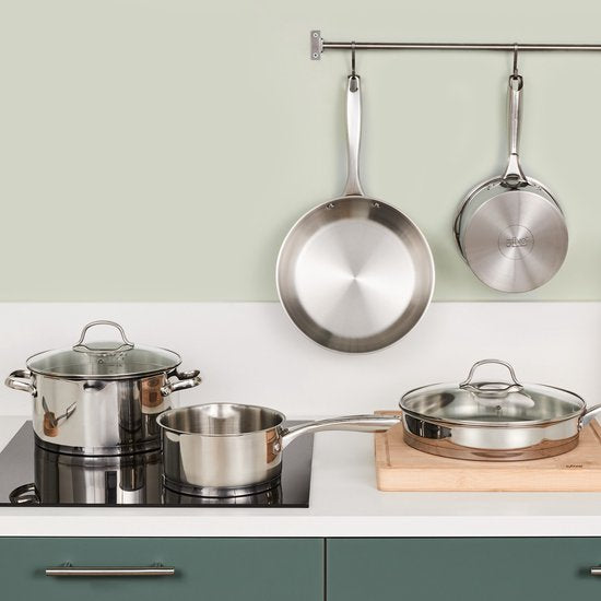Secret de Gourmet - Koekenpan - Alle kookplaten/warmtebronnen geschikt - zilver - Dia 20 cm