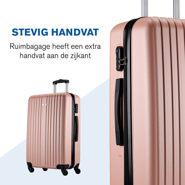 Slazenger Kofferset – 2-Delig: 26L & 71L – 63 x 43 x 26 cm + 43 x 30 x 20 cm – Rosé