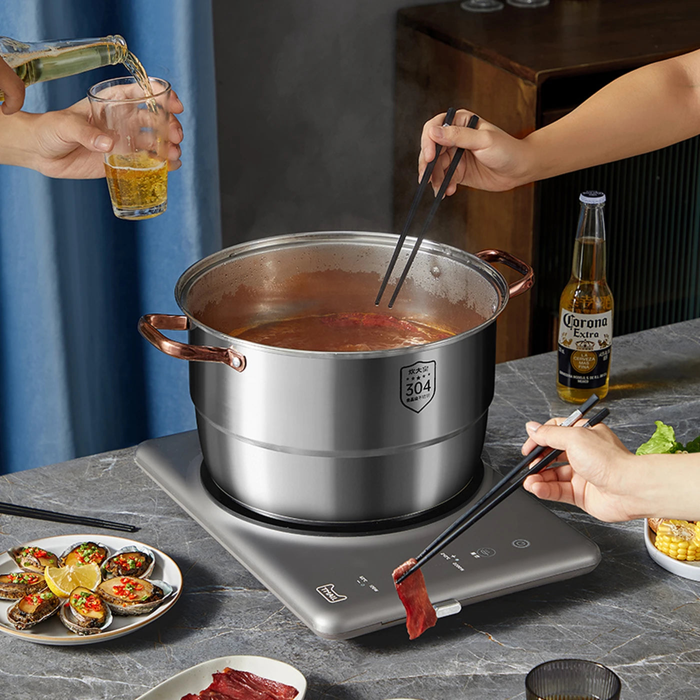 Cooker King Stoompan 3-Laags - 26 cm - 304 Roestvrij Staal - Hittebestendig
