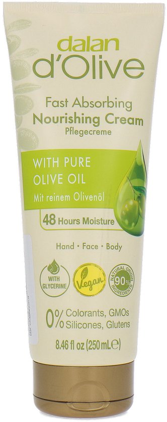 Dalan D’Olive Nourishing – Verzorgende Hand- en Bodycrème – Intens Hydraterend – Shea & Olijfolie – Voor Droge Huid