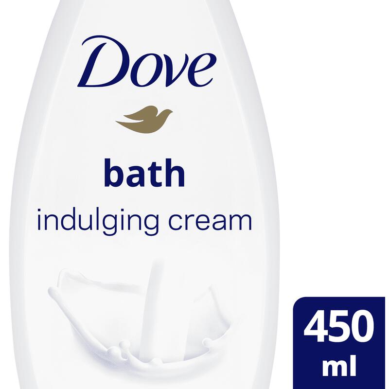 Dove Caring Bath Indulging Cream Badcrème - 450 ml - Hydraterend Badschuim met ¼ Verzorgende Crème - Voor een Zachte en Soepele Huid