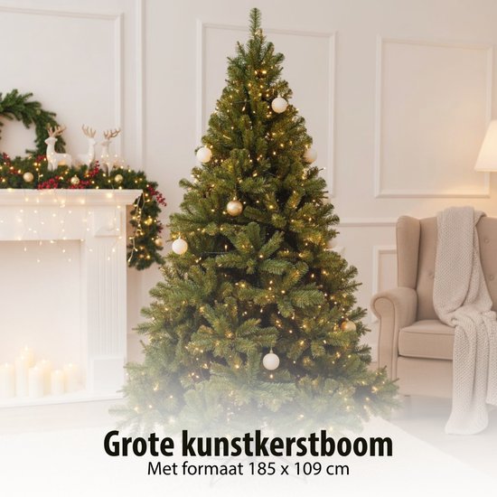 Triumph Tree Forrester Kerstboom - Kunstboom met Natuurgetrouw Ontwerp - Kerstversiering voor Binnen - Kunststof Boom met Volle PVC-Naalden - H185 x Ø109 cm - Groen