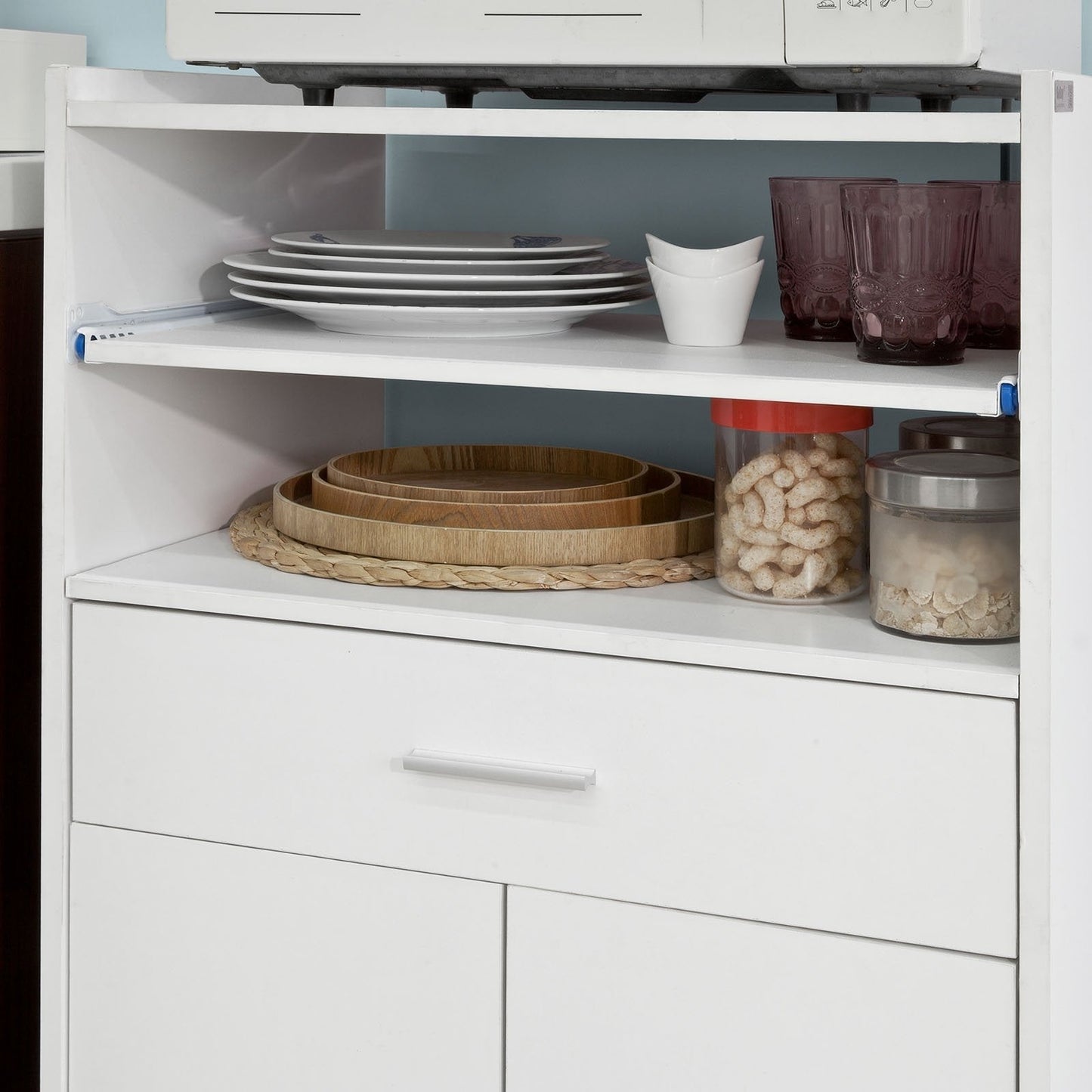 SoBuy Keukenkast met Wielen - 1 Lade en 2 Deuren - Max. 60 kg - 59 x 40 x 92 cm - Wit