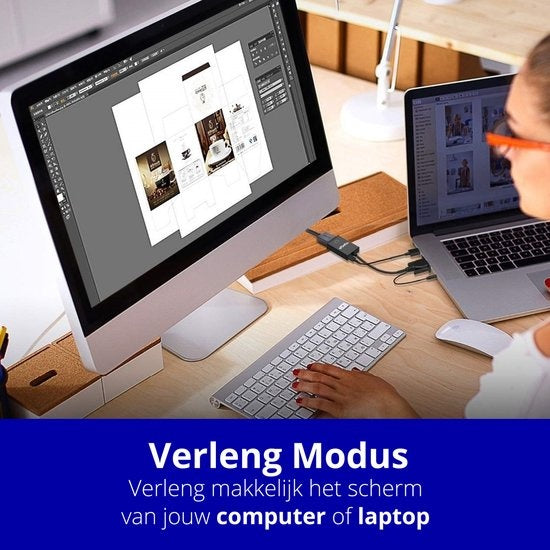 Techvavo® VGA (+ Audio) naar HDMI Adapter Converter Universeel - Met 3.5MM Jack Aux & USB Voeding Kabel - Analoog Naar Digitaal Video Omvormer - Male To Female - 1080P Full HD - inclusief USB voedingskabel