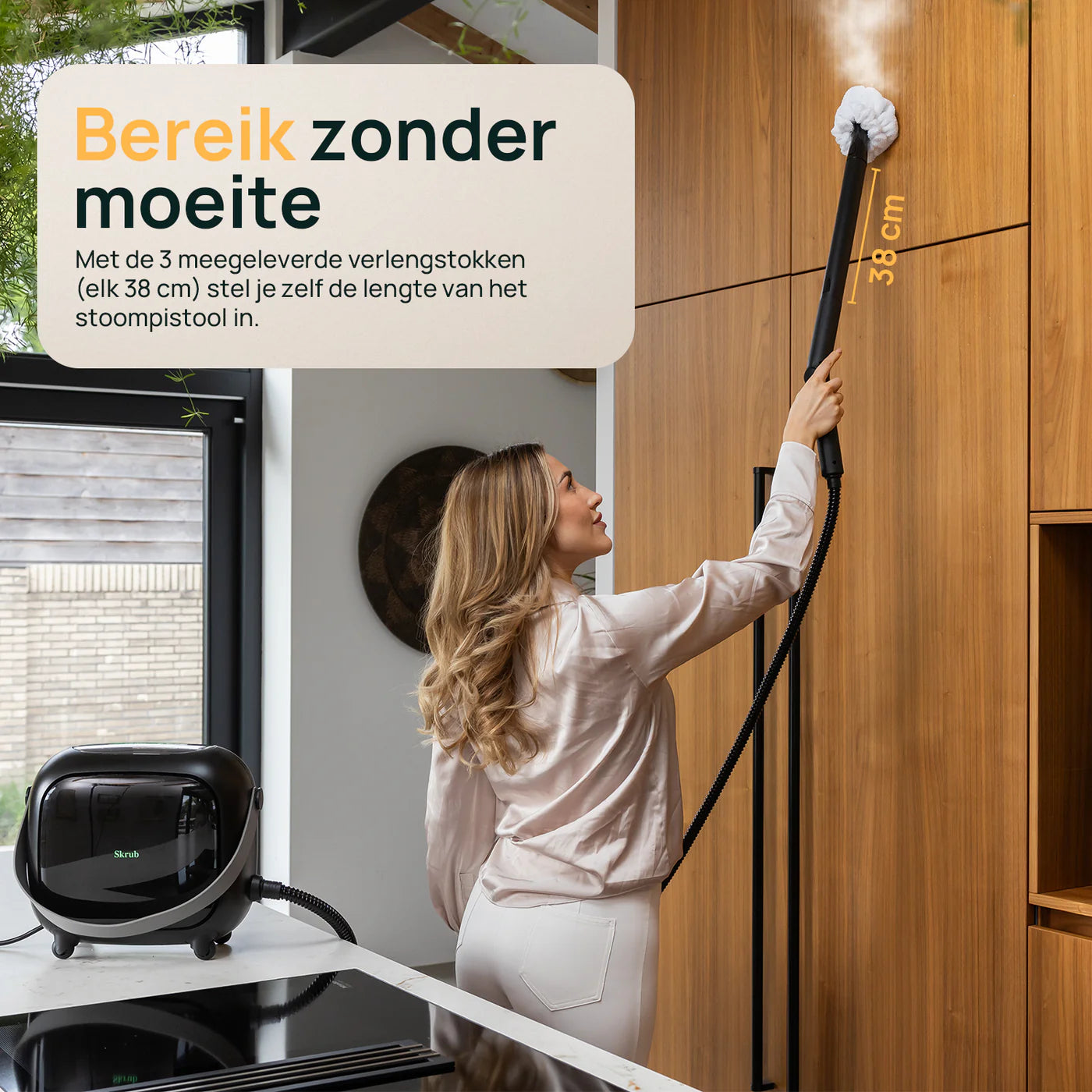 Skrub The Big One Stoomreiniger – 1500W – 1500 ml – 20 Accessoires – 45 Min Stoomtijd
