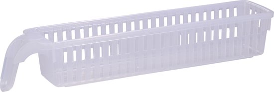 Koelkast Organizer 1,58L - 35 x 7,5 x 6 CM - Koelkast Opbergbak met Handvat - Vaatwasser Bestendig - Organiseer Koelkast en Keukenkastjes - Kunststof - Transparant