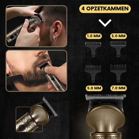 2-in-1 Baardtrimmer Mannen - Trimmer voor Baard en Lichaam - Incl. 2 opzetstukken - Sansbeauté® - Bodygroomer Mannen - Bodytrimmer Heren - Haar trimmer - Tondeuse - 0.5-15MM - Neus en Oor - Trimapparaat - Baard Machine