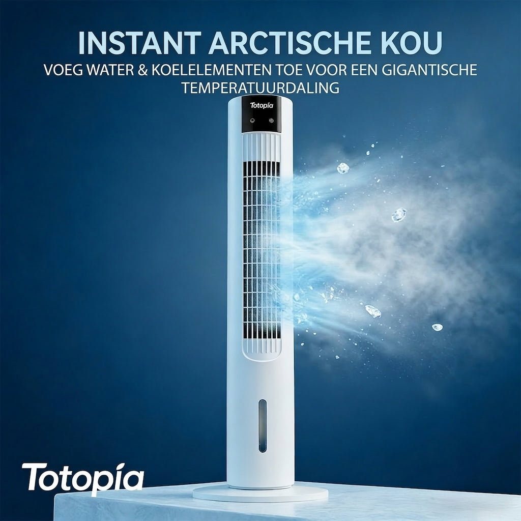 Totopia waterkoelende torenventilator - 70° oscillatie