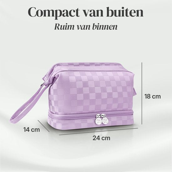 SC Travel Essentials - Toilettas en Make-up Organizer - Waterdicht en Compact - Geschikt voor Reis en Dagelijks Gebruik - Unisex - Paars