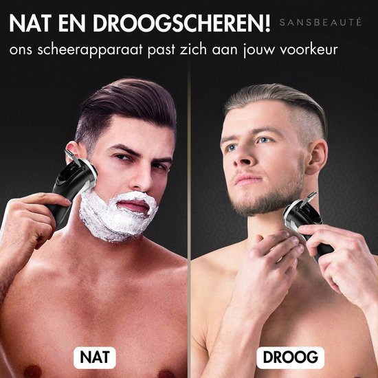 2-in-1 Scheerapparaat Mannen met Trimmer S1111 + 2 Extra Scheerkoppen - Sansbeauté® - Nat & Droog – Precisietrimmer - Elektrisch - Electric Shaver - Waterproof