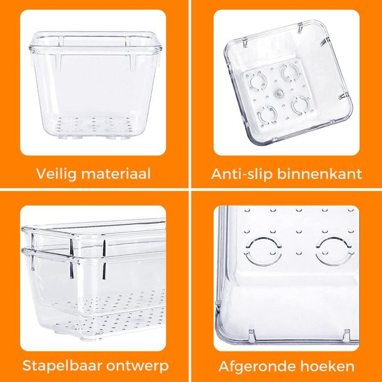 Posity Lade Organizer - 16 Stuks - Organizer Bakjes - Lade Bakjes - Opbergbakjes - Make-up Organizer - Voor Keuken, Badkamer & Bureau - Kunststof - Transparant