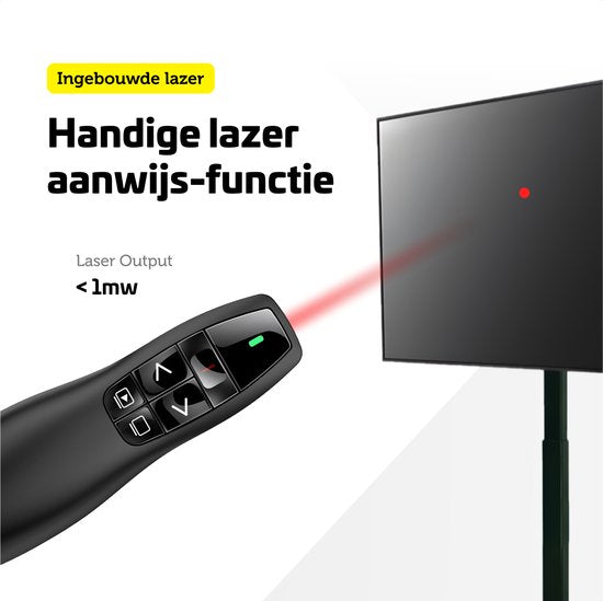 Garpex® Draadloze Presenter - Presentatie klikker - Wireless Presenter - Powerpoint afstandsbediening - Laser Pointer - Draadloos
