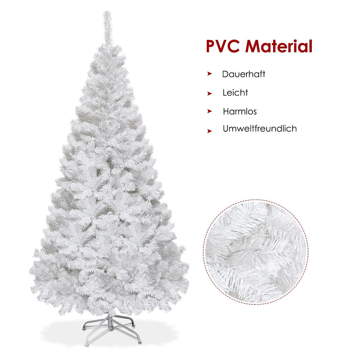 Coast Kunstkerstboom met Metalen Voet 180cm Wit