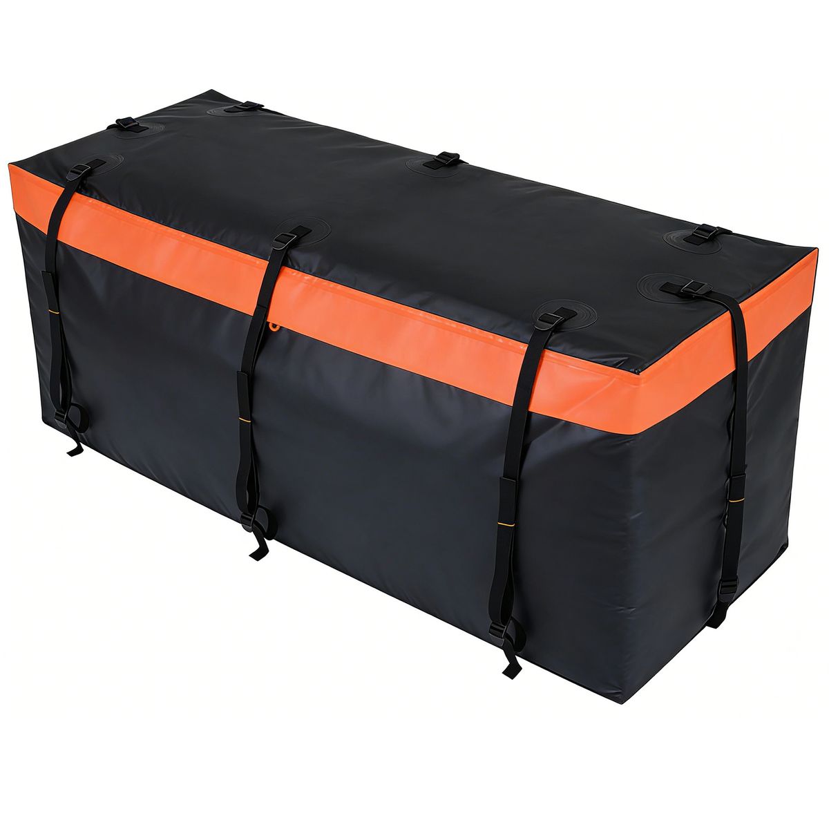 Coast Bagagebox voor trekhaak - 455 liter - waterdicht - met riemen en opbergtas - oranje/zwart