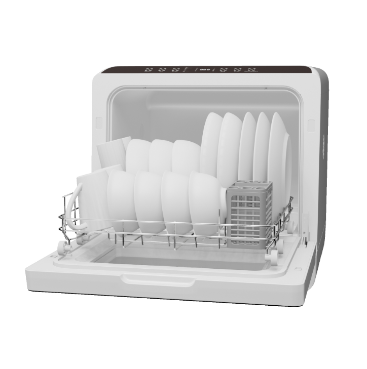 ELEGO Mini Vaatwasser Vrijstaand - Wit - 45 x 44 x 45,8 cm - 4 Programma's, Timer