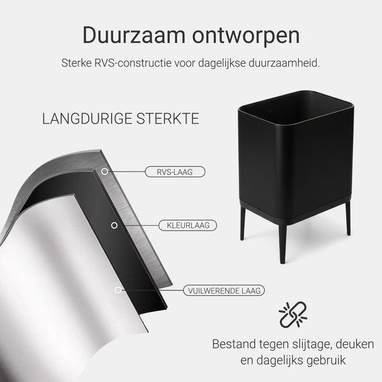 Staus und Bach Nuvio Prullenbak - 60L - Zwart