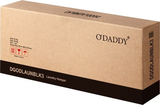 O'DADDY Wasmand – Met Plank & 3 Vakken – 114 liter – 92,5 x 33 x 71 cm – Dark Grey