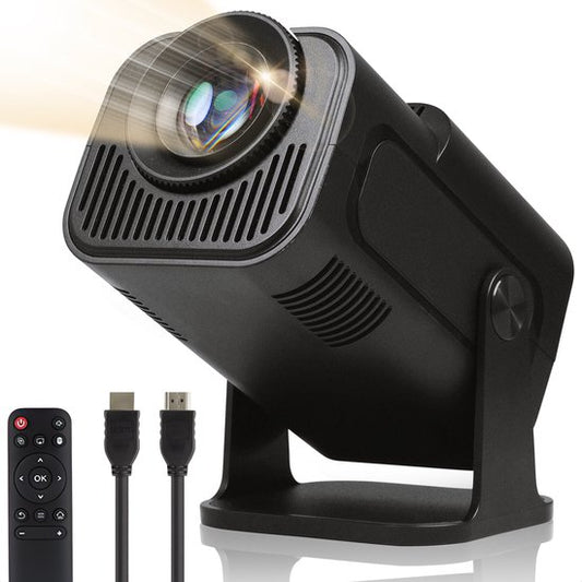 Lumina® Pro Mini Beamer 2025 – 4K Draagbare Smart Projector met WiFi 6 & Bluetooth 5.2 – Compatibel met iOS & Android – Ideaal voor Thuisbioscoop – Zwart
