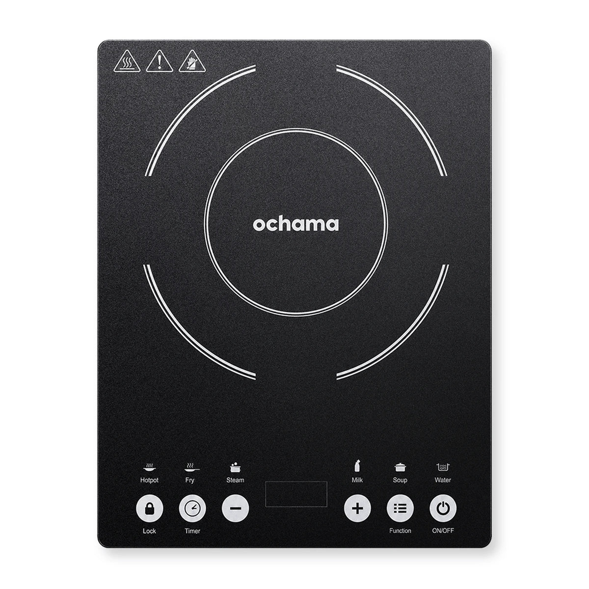 Ochama Inductiekookplaat CL-2302 - 2000 W - 1 Kookzone - 10 Standen & 6 Kookfuncties - Touchbediening - Kinderslot