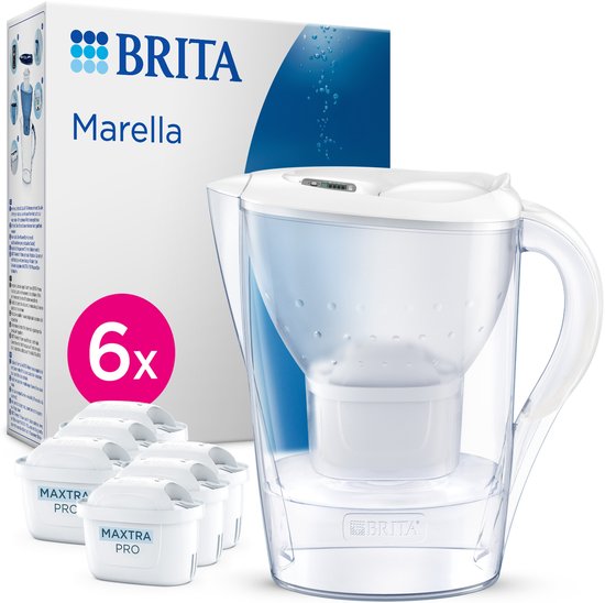 BRITA - Waterfilterkan - Marella Cool - 2,4L - Wit - incl. 6 MAXTRA PRO ALL-IN-1 waterfilterpatronen - Voordeelverpakking