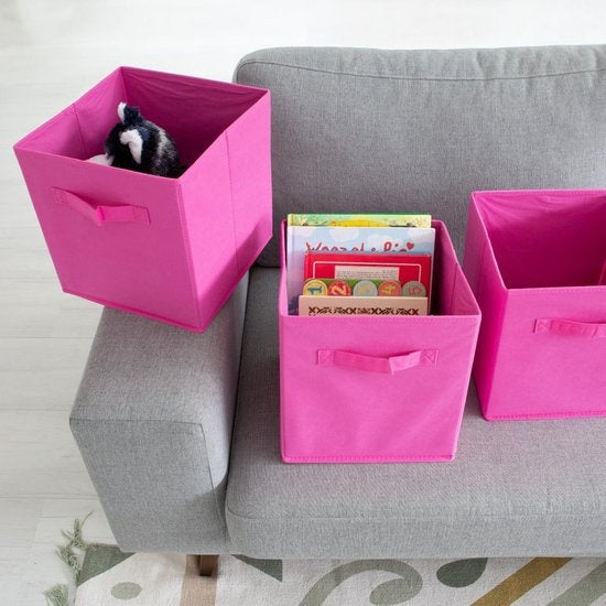 LifeGoods Kast Organizers - 6 Stuks - 20L - Textiel - Roze