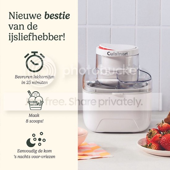 Cuisinart - Solo Scoops IJsmachine - Sorbet- en frozen yoghurtmaker - IJsmaker - 475ml