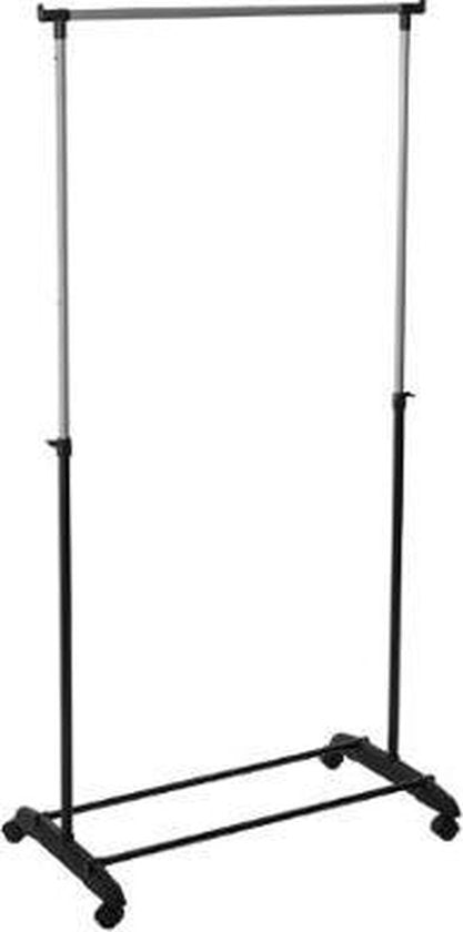5Five Kledingrek met enkele stang - kunststof/metaal - zwart - 80 x 42 x 160 cm