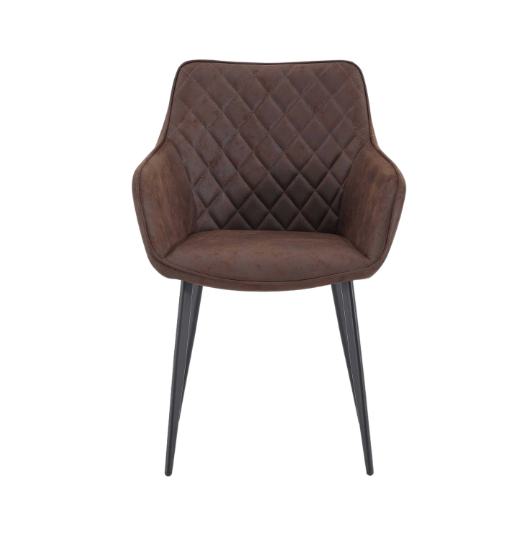 Multifurn Elin Eetkamerstoelen - Set van 2 - Microleder - 59 x 44 x 82 cm - Bruin