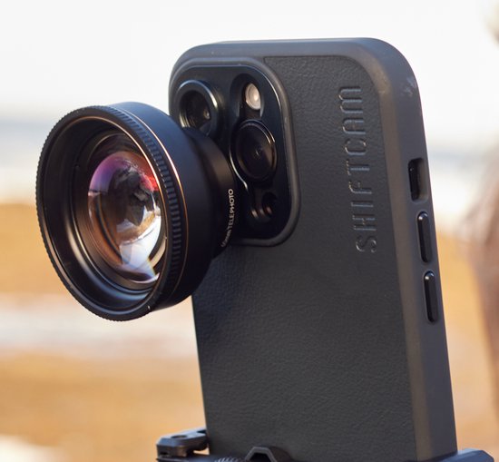 Shiftcam LensUltra 60mm Telelens – 2-5x scherpe optische zoom – Uitstekende scherptedieptecontrole – Gemaakt van fluorietglas en aluminium - Zwart