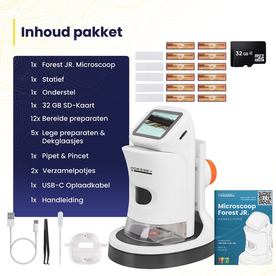 ODESSEY Digitale Microscoop - Draagbaar - 1000X Vergroting - Kinderen - Junior - Microscope