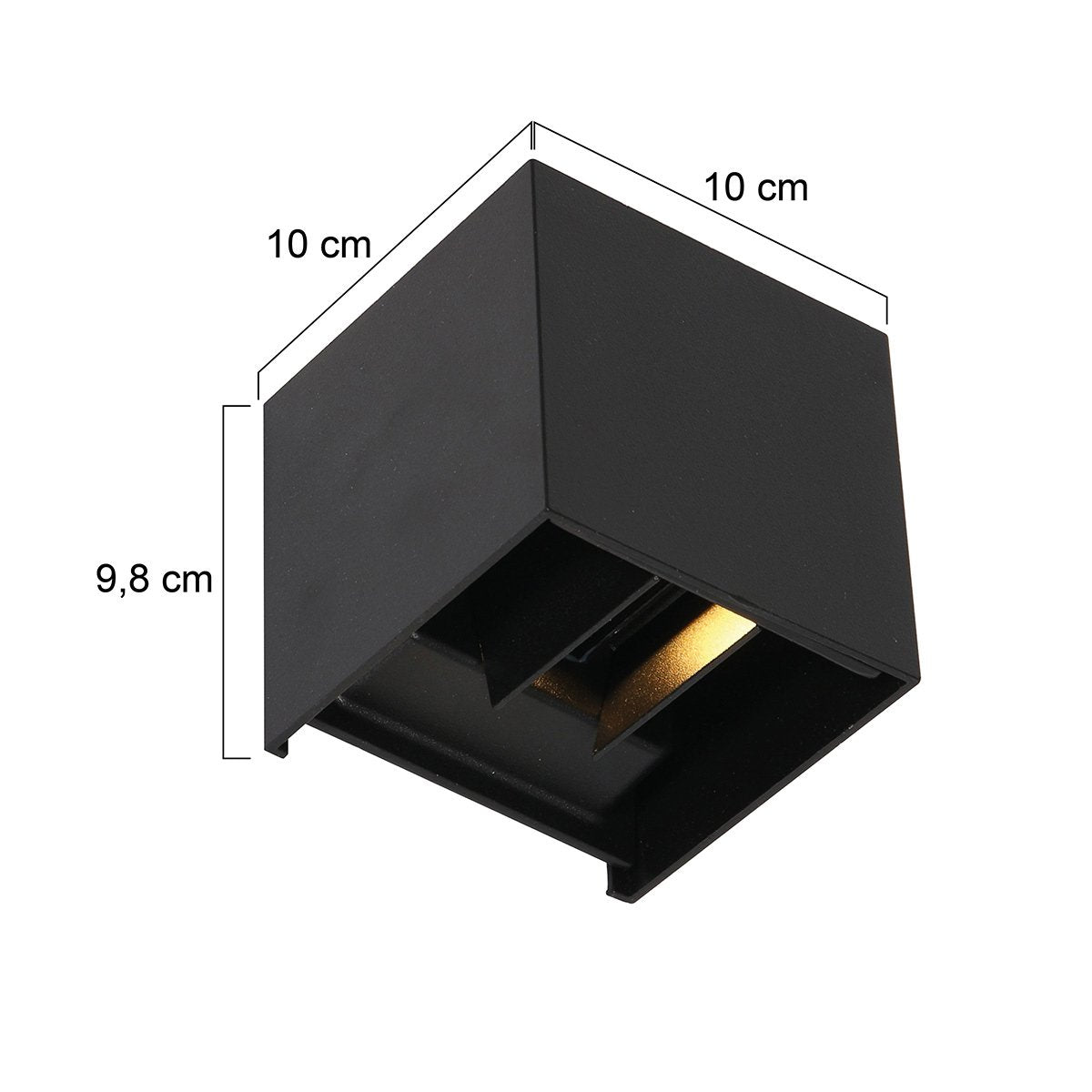 Wandlamp Muro 3098ZW Zwart - Modern - Kunststof, Metaal - Compacte afmetingen 11x11x11 cm - Steinhauer