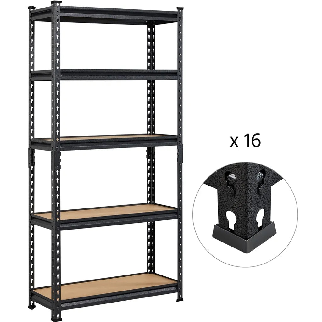 Yaheetech Schwerlastregal Metalen Legrek 153x75x30 cm, Zwart