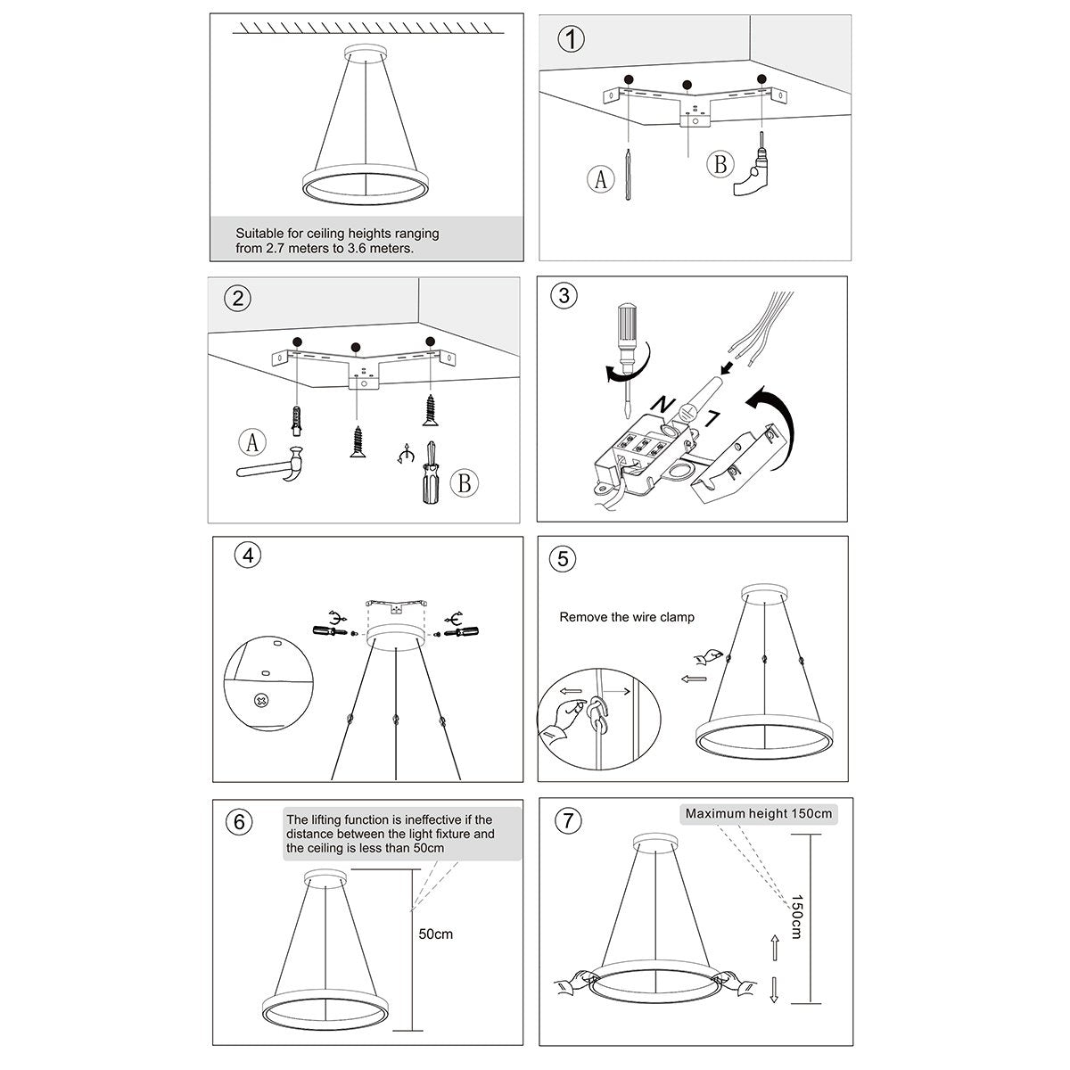 Steinhauer Exclusive - Hanglamp Mykty - Metaal - Ø 60 cm - LED - Zwart