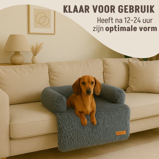 By Cee Cee Origineel Hondendeken Bank – Hondenkleed Bank - Hondenmand - Premium - Volledig Afritsbaar - Donkergrijs - 75x90 - Maat S