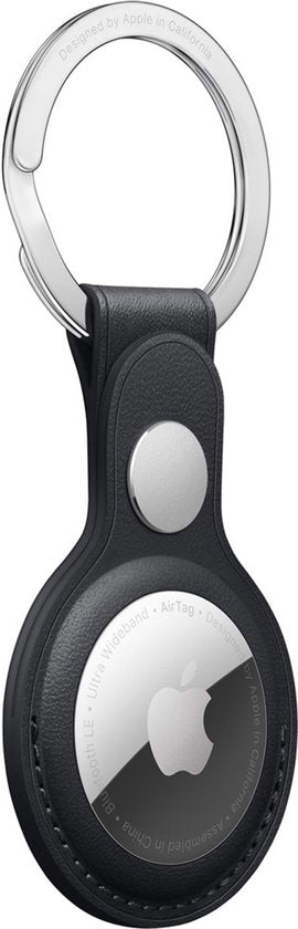 Apple - Airtag Sleutelhanger - leer - Zwart
