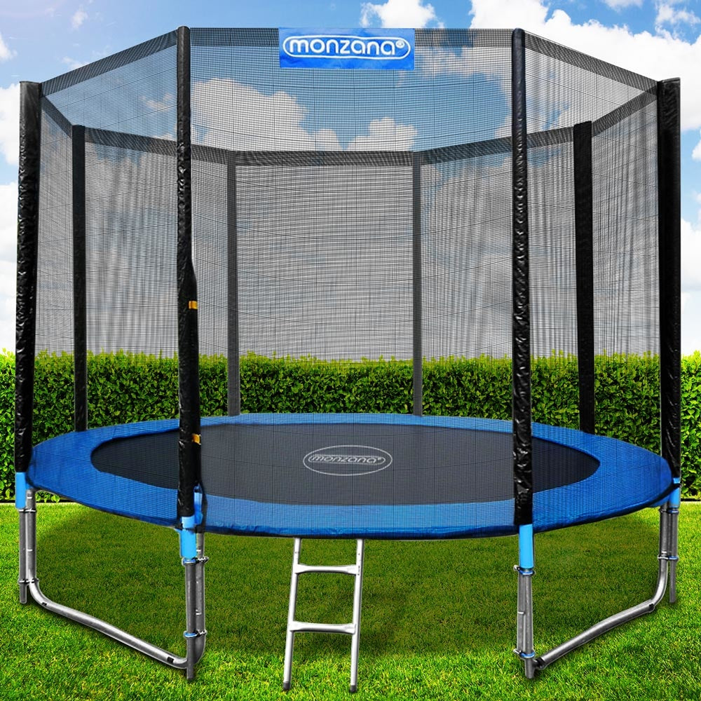 Monzana Trampoline - Veiligheidsnet Ladder - Ø 427cm - Blauw en Zwart
