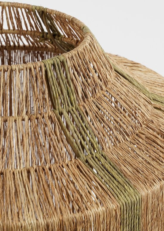 Mica Decorations Liliano Lantaarn - H51 x Ø40 cm - Jute - Donkergroen