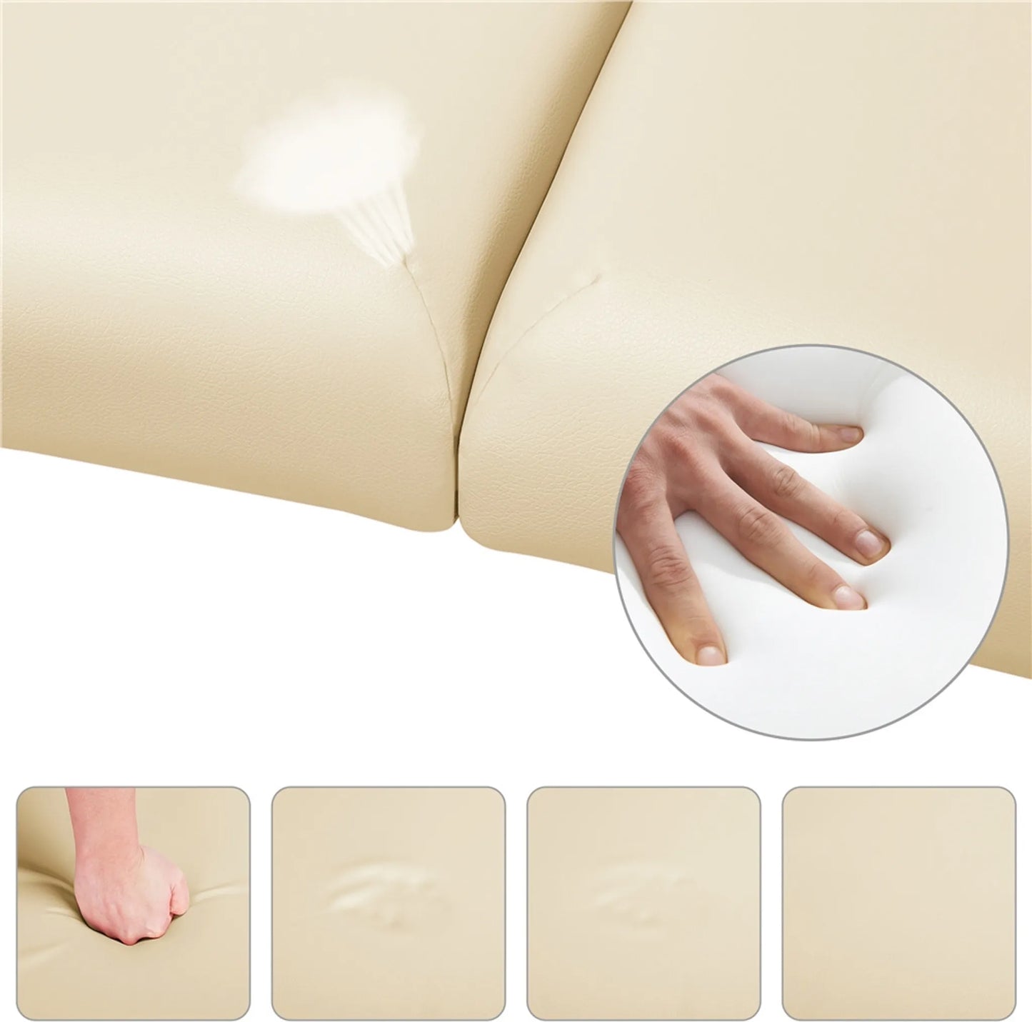 Yaheetech Massagetafel Opvouwbaar – 213 x 82 x 64-85,5 cm – Voorzien Van Beukenhouten Poten En Verstelbare Hoofdsteun En Draagtasfunctie – Voor Schoonheidssalon En Massagestudio – Crème Kunstleer En Hout