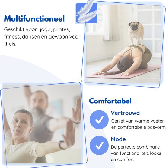 Hilvard Pilates sokken - Yoga sokken - Enkelsokken - 3 Paar - Zwart en Wit - Anti-slip sokken - One size fits all
