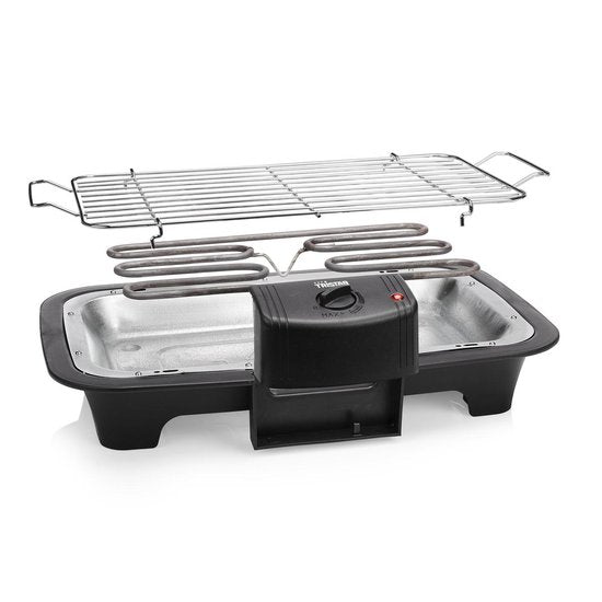 Tristar BQ-2813 Elektrische BBQ – Rookarme Tafelbarbecue 2000W – Grillrooster 38x22 cm – Zwart - Perfect voor Balkon of Camping