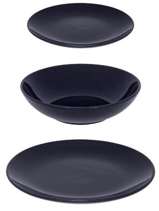 Secret de gourmet Servies set Colorama uni - 18-delig - blauw - dinerservies - tafelservies - 6 personen